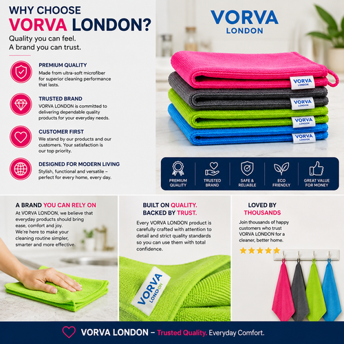 Premium Microfibre Cleaning Cloths & Microfiber Towels 20 Pack (40 x 40cm) Ultra Absorbent Lint Free, Streak Free, Reusable Multi Purpose Cloths for Kitchen, Car, Glass, Windows & Bathroom
