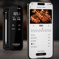 Wireless Meat Thermometer WiFi & Bluetooth Smart BBQ Thermometer with Mobile App, Digital Food Thermometer with Large LCD Display, BBQ Presets, Temperature History and Magnetic Attachment