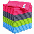 Premium Microfibre Cleaning Cloths & Microfiber Towels 20 Pack (40 x 40cm) Ultra Absorbent Lint Free, Streak Free, Reusable Multi Purpose Cloths for Kitchen, Car, Glass, Windows & Bathroom