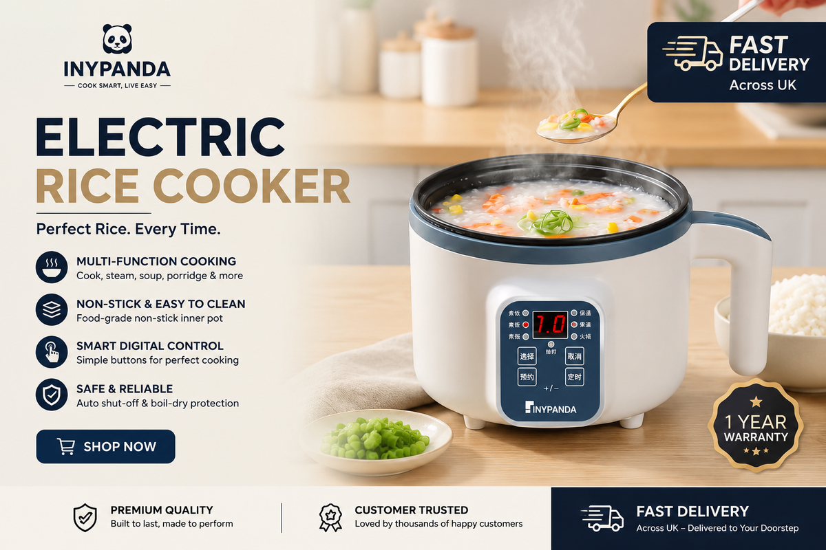 Compact 1.7L Rice Cooker with Steamer Basket — Non-Stick, Mechanical Control