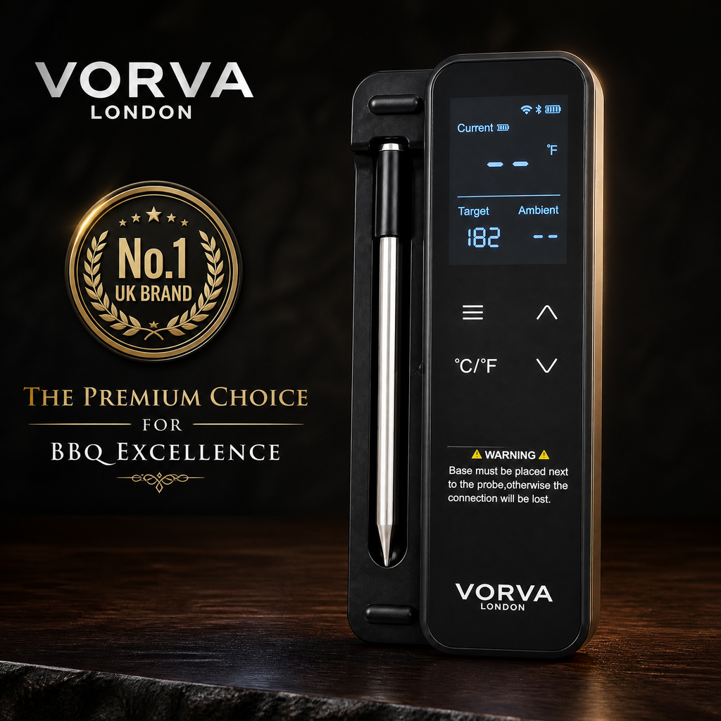 Wireless Meat Thermometer WiFi & Bluetooth Smart BBQ Thermometer with Mobile App, Digital Food Thermometer with Large LCD Display, BBQ Presets, Temperature History and Magnetic Attachment