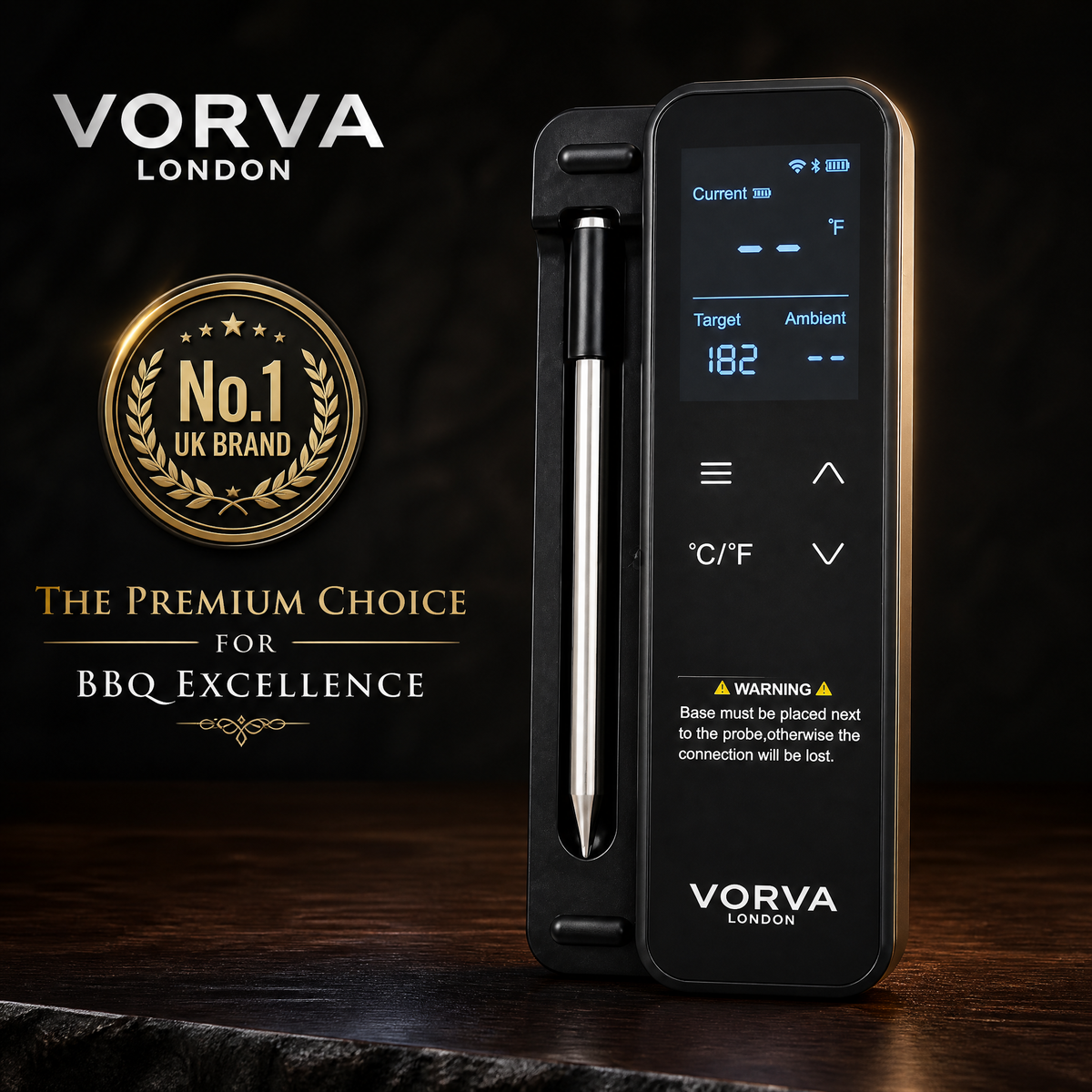 Wireless Meat Thermometer WiFi & Bluetooth Smart BBQ Thermometer with Mobile App, Digital Food Thermometer with Large LCD Display, BBQ Presets, Temperature History and Magnetic Attachment